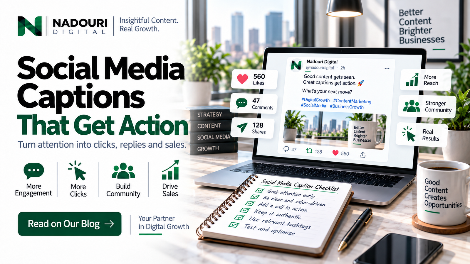 Social media captions that get action and convert - Nadouri Digital
