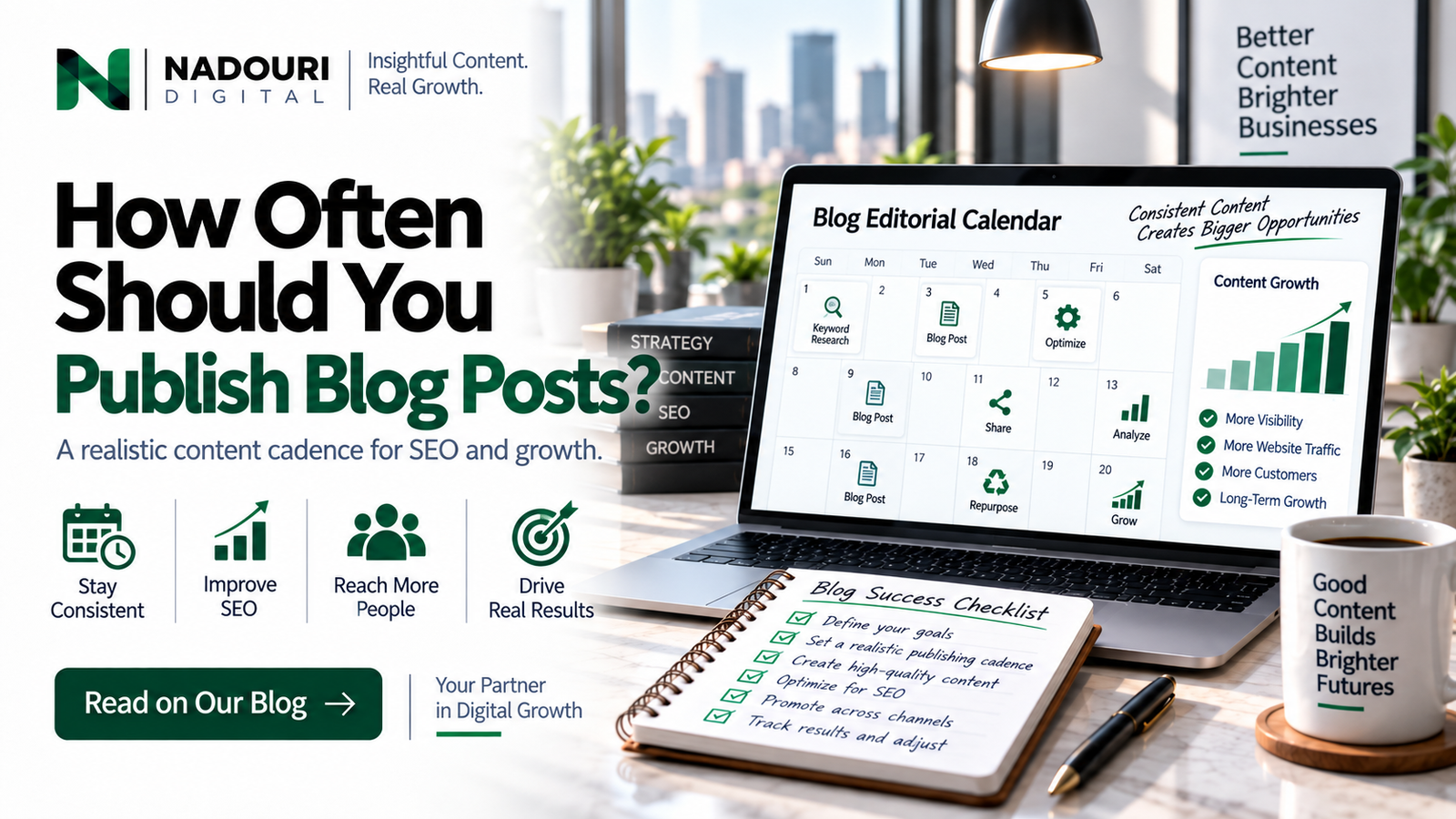 How often to publish blog posts for SEO and growth - Nadouri Digital
