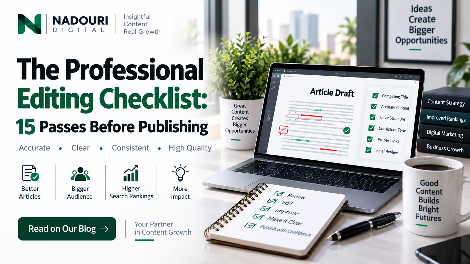 Professional editing checklist for writers with 15 passes before publishing